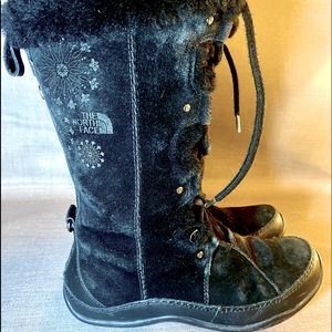 The North Face Black Suede Mid-Calf Boots Primaloft Insulated